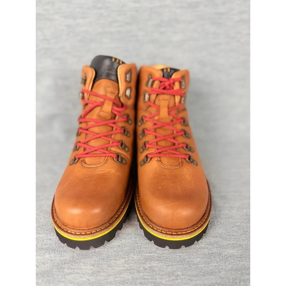 Samuel Hubbard Mt Tam Hiking Boots Mens 7 Brown Saddle Bag Tan Leather Comfort